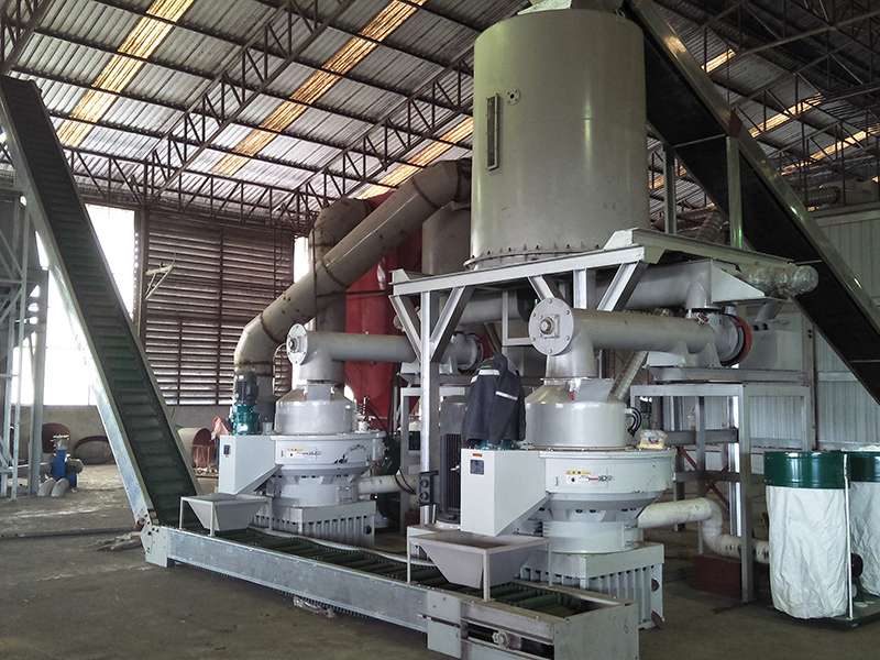 制粒工段|待制粒仓+木屑颗粒机+出料输送机
